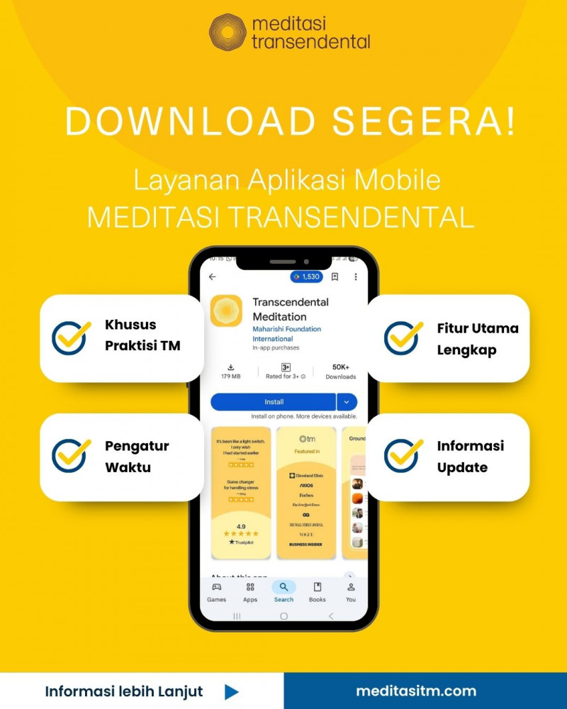 Aplikasi TM Resmi Hadir di Google Play untuk Mendukung Praktisi Meditasi Transendental